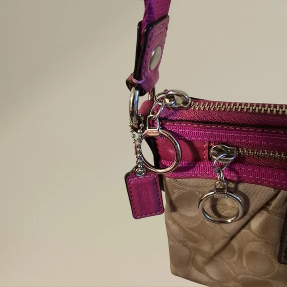 Coach Poppy Limited Edition Brown/ Pink  Monogram CC Logo Mini Crossbody Bag - Picture 6 of 9